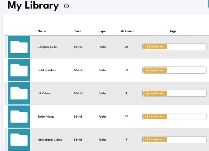 My Library with the tags for engineering
